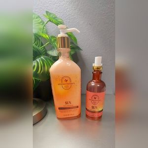 Bath & Body Works Aromatherapy 2 piece set Sun Sol Orange flower & Sandlewood.